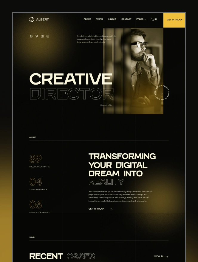 Albert is a perfect template built for portfolio or agencies. It has a perfect blend of boldness, creativity & professionalism. Albert contains different pages to showcase portfolio works, pricing, about etc