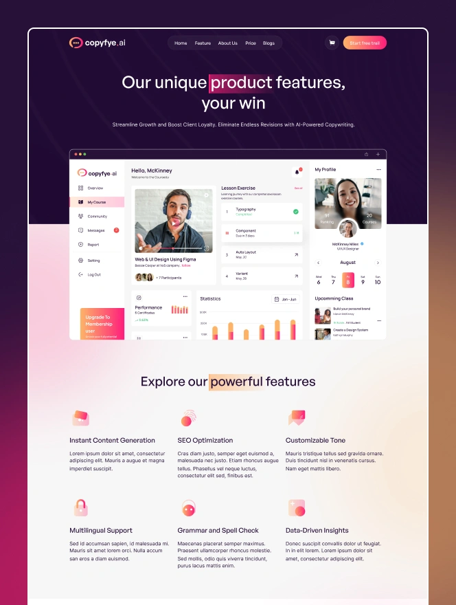 Copyfye is a template designed for SaaS startup platforms. With various layout & intuitive user experience, Copyfye can be your next design choice launching your SaaS product.