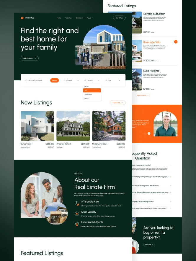 Homeifye makes it simple to showcase listings beautifully while building trust with a sleek, professional website.