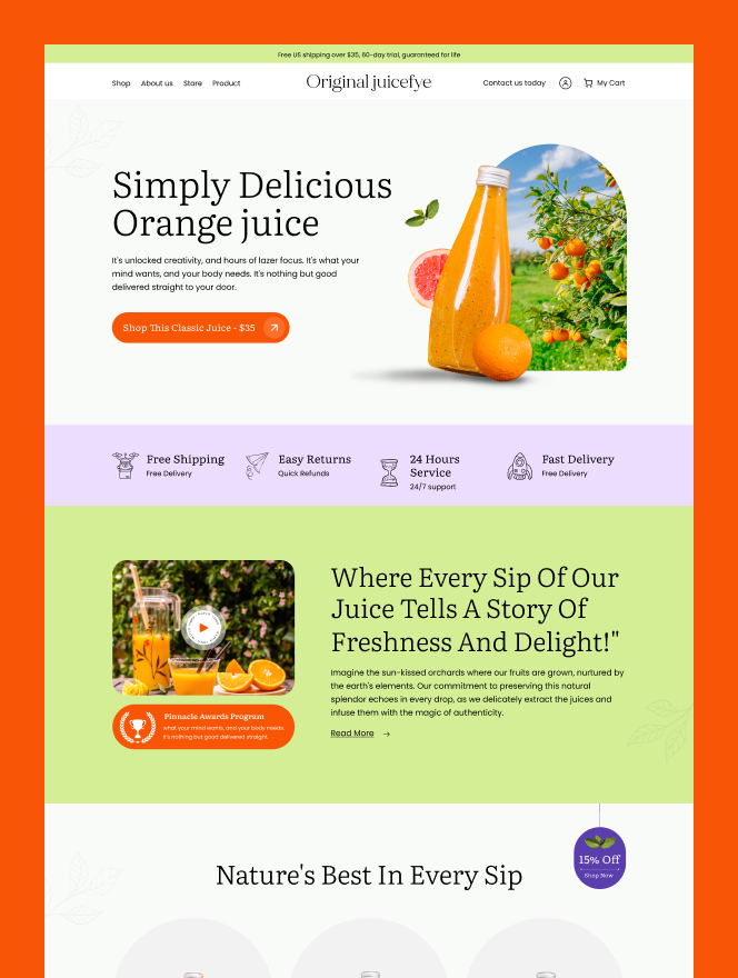Juicefye is a modern retail and e-commerce website template designed for juice shops, cafes, and beverage stores. Fully responsive, customizable, and visually engaging, it delivers a seamless online shopping experience for food and drink brands.