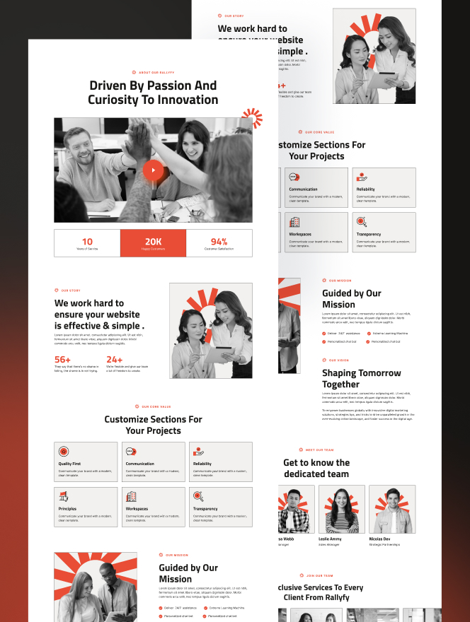 Create a modern and fully responsive professional services website designed for consulting firms, corporate businesses, and service providers. Showcase your expertise, attract clients, and provide a seamless online experience with a clean, professional design.