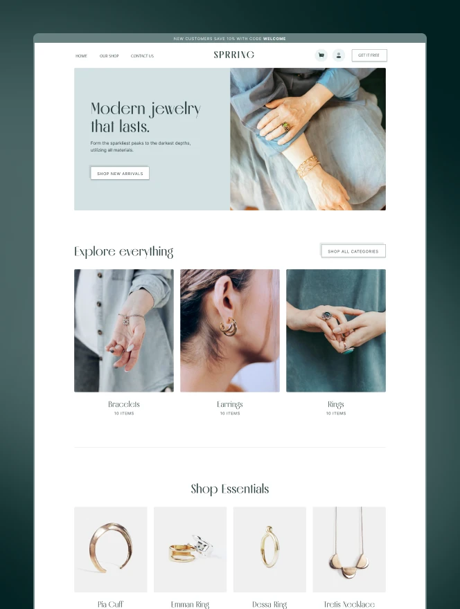 Sprring makes your products the hero, sleek design, flawless performance, and a shopping journey that builds trust.