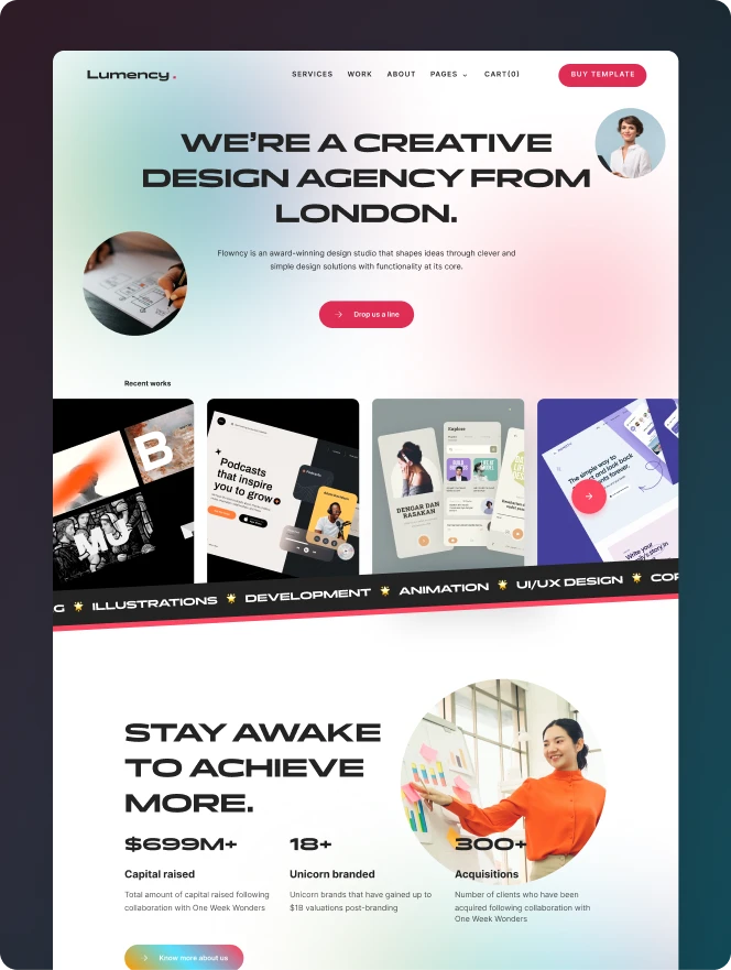 Lumency is a modern creative agency figma template