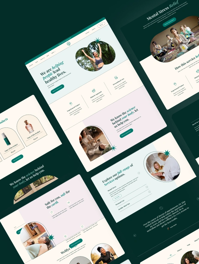 Create a compelling website for your business using Welifye. Beautifully designed Figma Template for Mental Health & Wellness Trainer with a distinct design and subtle animations. With a well thought-out structure for services, team, and blog.